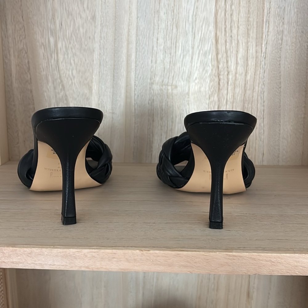 Marc Fisher Black Braided Mule Heels - 7 - Picture 5 of 7